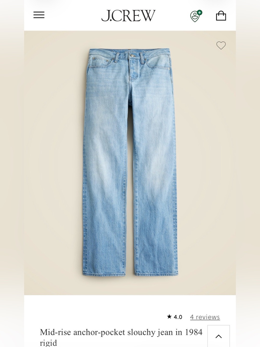 J. Crew Light Anchor Pocket Blue Straight Jeans